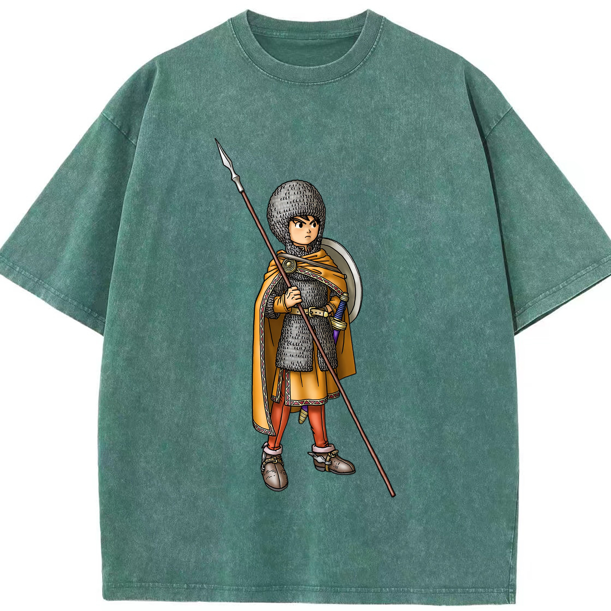 （画像用） ドラゴンクエスト Doragon Kuesuto Dragon Quest 綿100% ヴィンテージ風 半袖Tシャツ（フロントプリント）